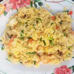 Plate of Thai seafood fried rice
